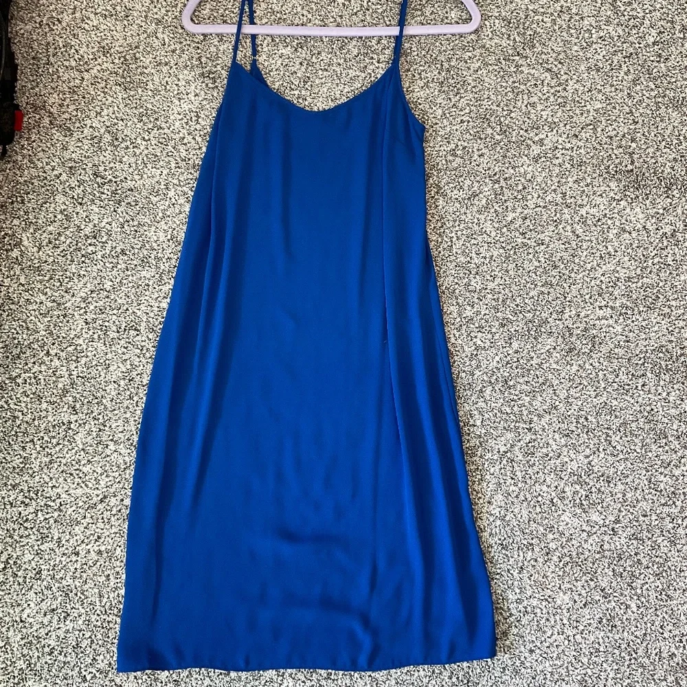 J. Crew womens casual short Blue Slip Dress midi size xs - Picture 7 of 10